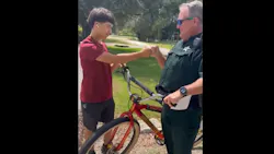 Palm Beach County, FL, sheriff's deputies purchased delivered a new bicycle Friday to a 13-year-old boy who had his bike stolen while he was still grieving over the loss of his father. Palm Beach County, FL, sheriff's deputies purchased delivered a new bicycle Friday to a 13-year-old boy who had his bike stolen while he was still grieving over the loss of his father.