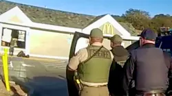 San Rafael, CA, police and Marin County Sheriff’s Office deputies respond to a standoff at a McDonald's on Sunday. San Rafael, CA, police and Marin County Sheriff’s Office deputies respond to a standoff at a McDonald's on Sunday.