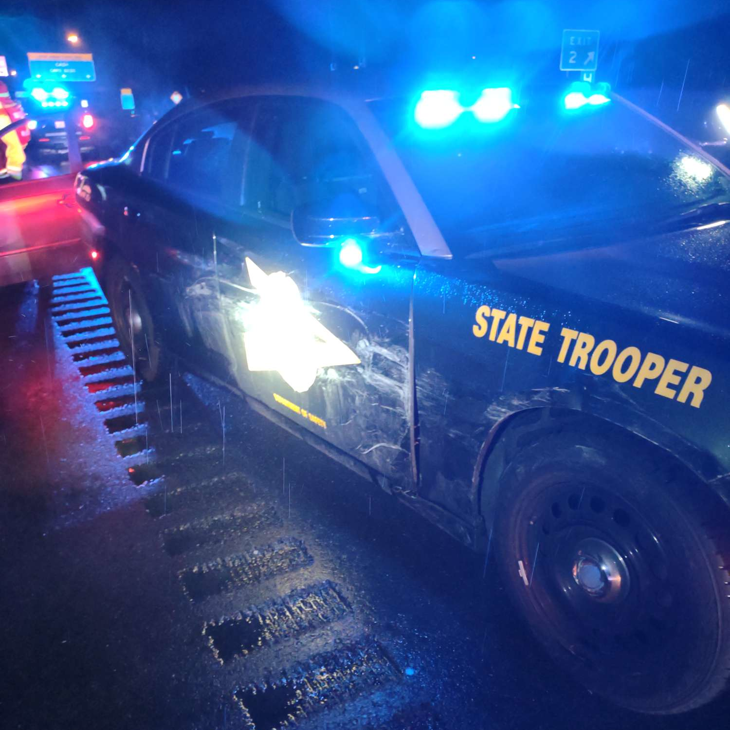 New Hampshire State Police trooper used his cruiser to collide with and stop a wrong-way driver along Interstate 95 in Hampton early Monday.