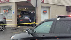 A stolen Bristol, CT, police cruiser was driven into a diner following a chase Thursday. A stolen Bristol, CT, police cruiser was driven into a diner following a chase Thursday.