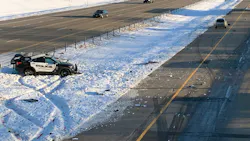 An Eagan, MN, police vehicle was involved in a serious injury crash March 14, shutting down a section of Interstate 35E. An Eagan, MN, police vehicle was involved in a serious injury crash March 14, shutting down a section of Interstate 35E.