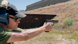 It may be a little hard to see in the picture, but there is a pin like protrusion through the rear slide cover on this gun. This is a striker status indicator, Designed for visual and tactile inspection. It tells the shooter that the striker is ready to go. It may be a little hard to see in the picture, but there is a pin like protrusion through the rear slide cover on this gun. This is a striker status indicator, Designed for visual and tactile inspection. It tells the shooter that the striker is ready to go.