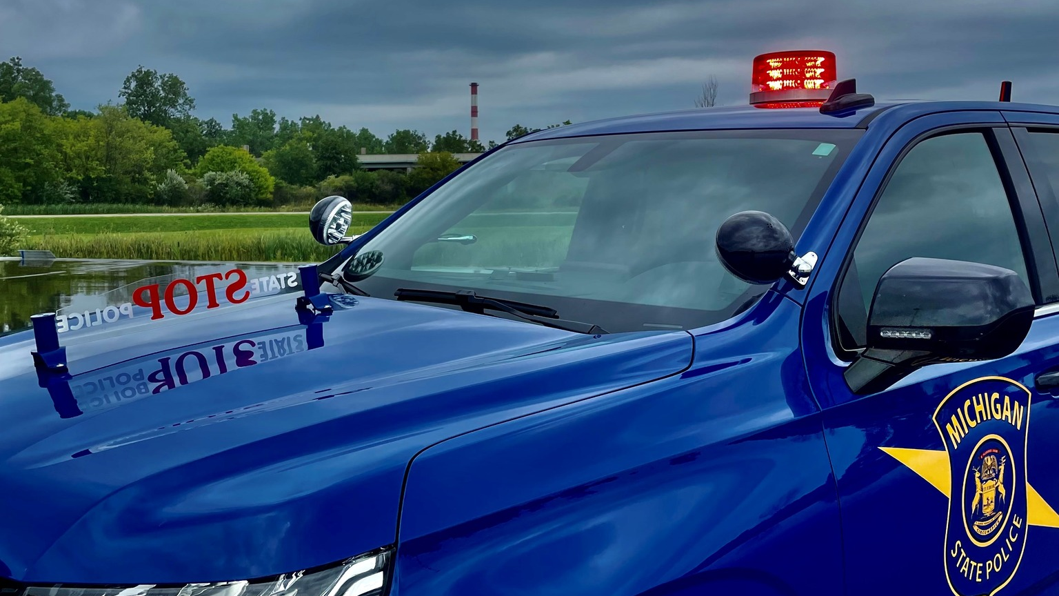The new look for the roof emergency lights on Michigan State Police's Chevrolet Tahoe PPV fleet.