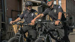Officers are seen riding the QuietKat Patrol 10 E-Bike. Officers are seen riding the QuietKat Patrol 10 E-Bike.