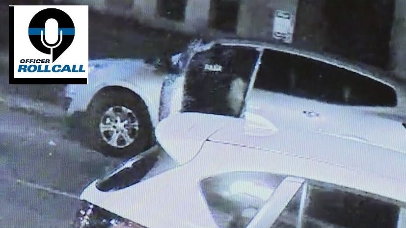 Security camera video captured a St. Louis police officer being carried away by a suspect accused of trying to steal items from vehicles March 20.