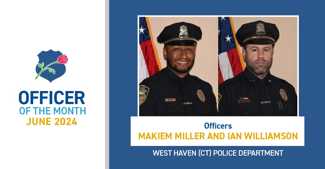 Officers Makiem Miller, left, and Ian Williamson