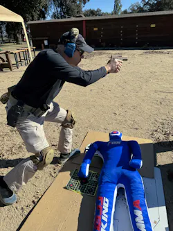 In this scenario, Lindsey was given a case of arterial bleeding in the left arm and a 'sucking chest wound' (open pneumothorax). One injury gets treated in the 'hot zone'. The other injury has to wait. It will likely be treated by the arriving officer too. In this scenario, Lindsey was given a case of arterial bleeding in the left arm and a 'sucking chest wound' (open pneumothorax). One injury gets treated in the 'hot zone'. The other injury has to wait. It will likely be treated by the arriving officer too.