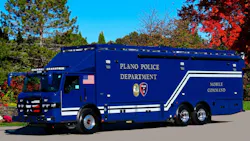 The Plano Police Department in Texas has taken delivery of a state-of-the-art Frontline Communications C-45X-4 mobile command vehicle. The Plano Police Department in Texas has taken delivery of a state-of-the-art Frontline Communications C-45X-4 mobile command vehicle.