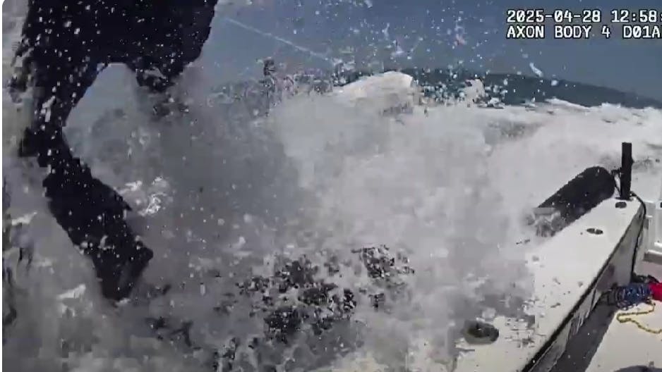 Video Footage Captured Members Of The Sarasota Police Department's Marine Unit As They, Along With Several Other Agencies, Worked To Stop A Boat That Had Lost Its Operator And Was Traveling In Out Of Control Circles