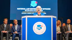 Connie Moyer, National President of Concerns of Police Survivors (COPS), speaks during the 37th Annual Candlelight Vigil on May 13 in Washington, D.C. Connie Moyer, National President of Concerns of Police Survivors (COPS), speaks during the 37th Annual Candlelight Vigil on May 13 in Washington, D.C.