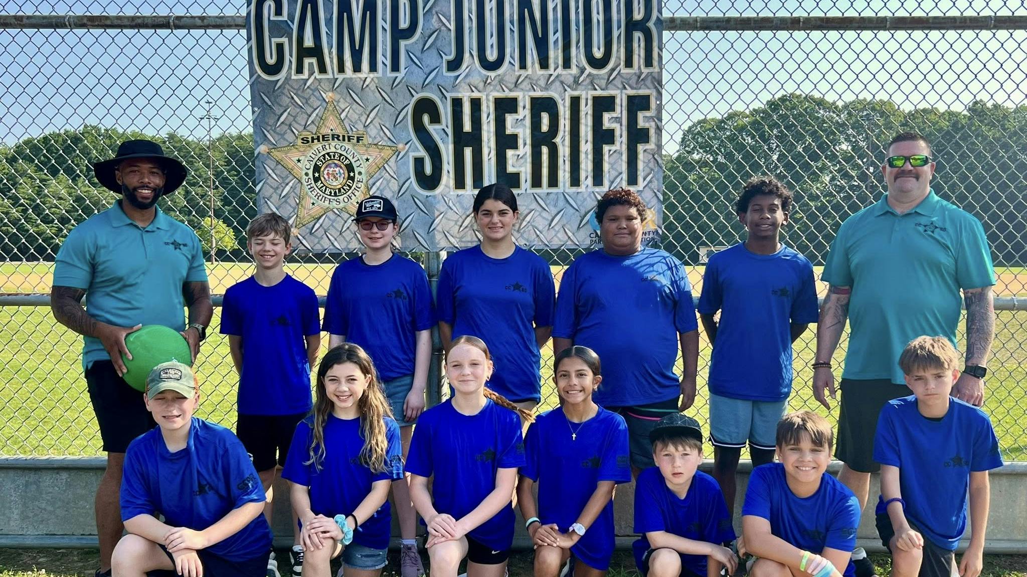Calvert County SROs are seen with campers at the Calvert County Sheriff's Office's Camp Junior Sheriff.