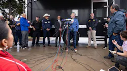 U.S. Sen. Ted Cruz (R-Texas) speaks during a press conference following a shooting at a U.S. Immigration and Customs Enforcement (ICE) detention facility in Dallas on Wednesday. U.S. Sen. Ted Cruz (R-Texas) speaks during a press conference following a shooting at a U.S. Immigration and Customs Enforcement (ICE) detention facility in Dallas on Wednesday.