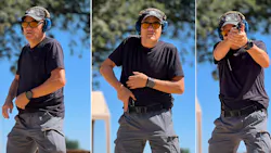 Stepping back with the shooting side changes the draw from raising it from the belt line and orienting the muzzle to simply raising it to the sighting plane. The simple move cuts microseconds off the draw time, and gives the officer target orientation. Stepping back with the shooting side changes the draw from raising it from the belt line and orienting the muzzle to simply raising it to the sighting plane. The simple move cuts microseconds off the draw time, and gives the officer target orientation.