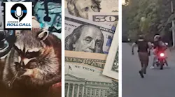 Springfield Township, OH, police discover a raccoon holding a meth pipe during a traffic stop (left), and a Peoria County, IL, sheriff's deputy apprehended a suspect on a stolen motorcycle (right) when the bike ran out of gas. Springfield Township, OH, police discover a raccoon holding a meth pipe during a traffic stop (left), and a Peoria County, IL, sheriff's deputy apprehended a suspect on a stolen motorcycle (right) when the bike ran out of gas.