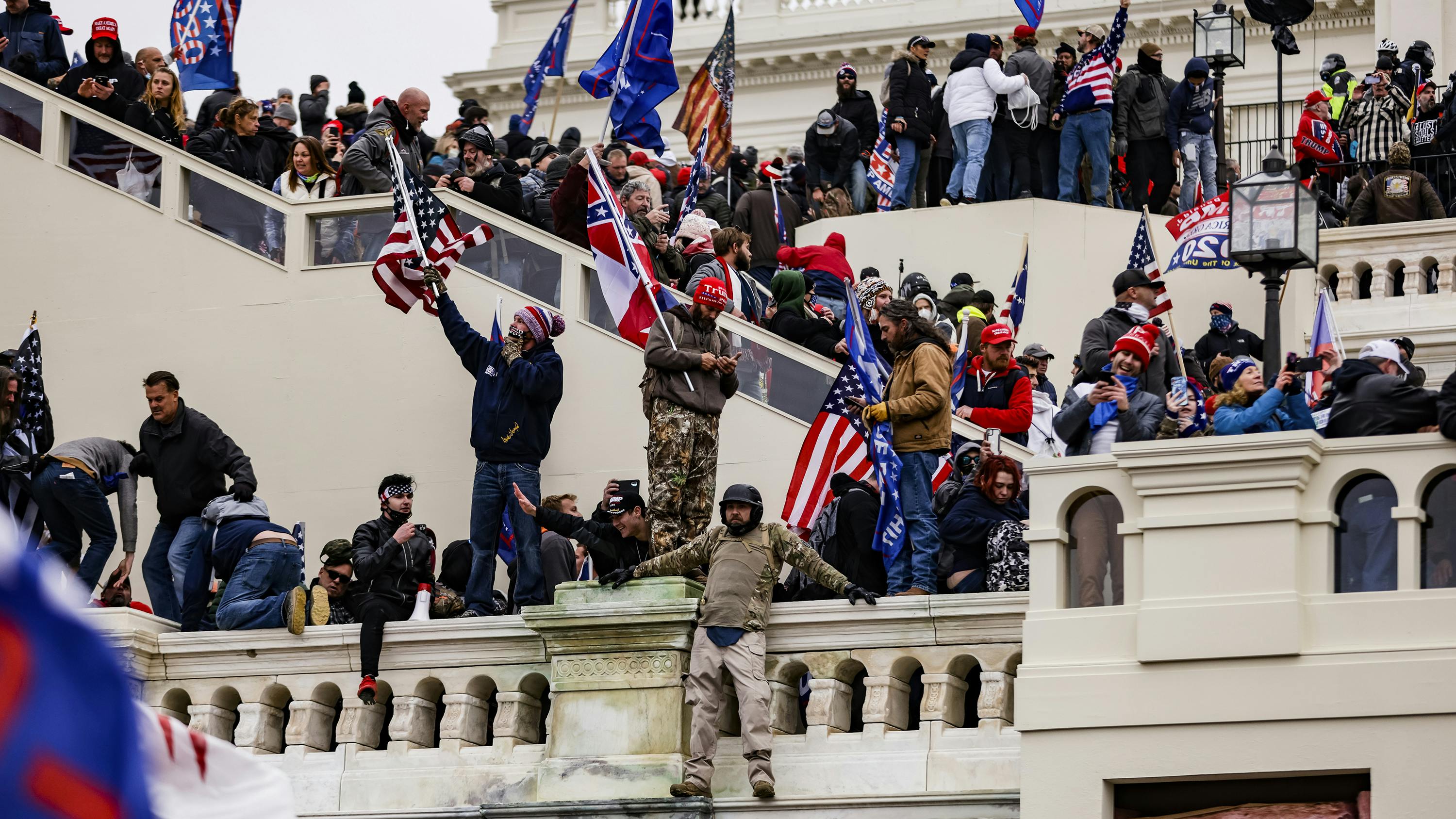 Pro-Trump supporters storm the U.S. Capitol following a rally with President Donald Trump on Jan. 6, 2021, in Washington, D.C.