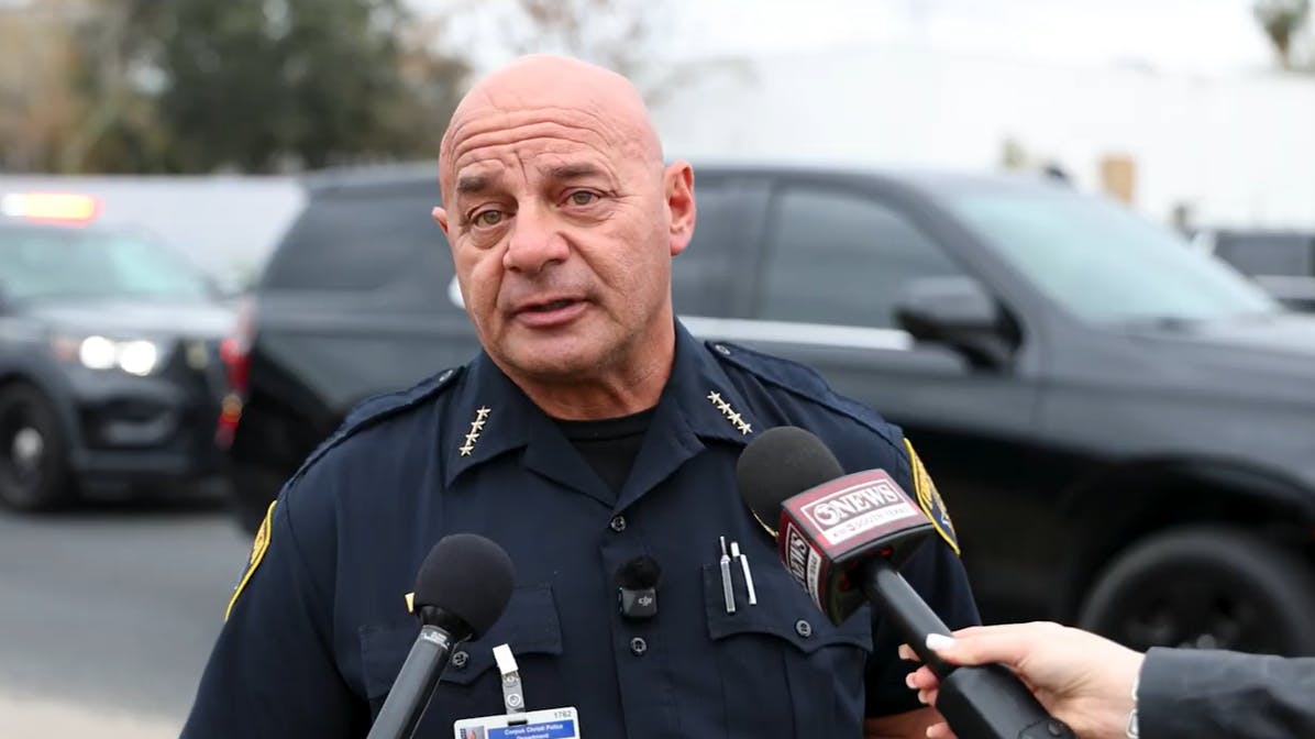 Corpus Christi Police Chief Mike Markle speaks to reporters following a shootout that left several officers injured on Jan. 23.