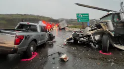 2 Oregon State Police troopers stable after tractor-trailer collision. 2 Oregon State Police troopers stable after tractor-trailer collision.