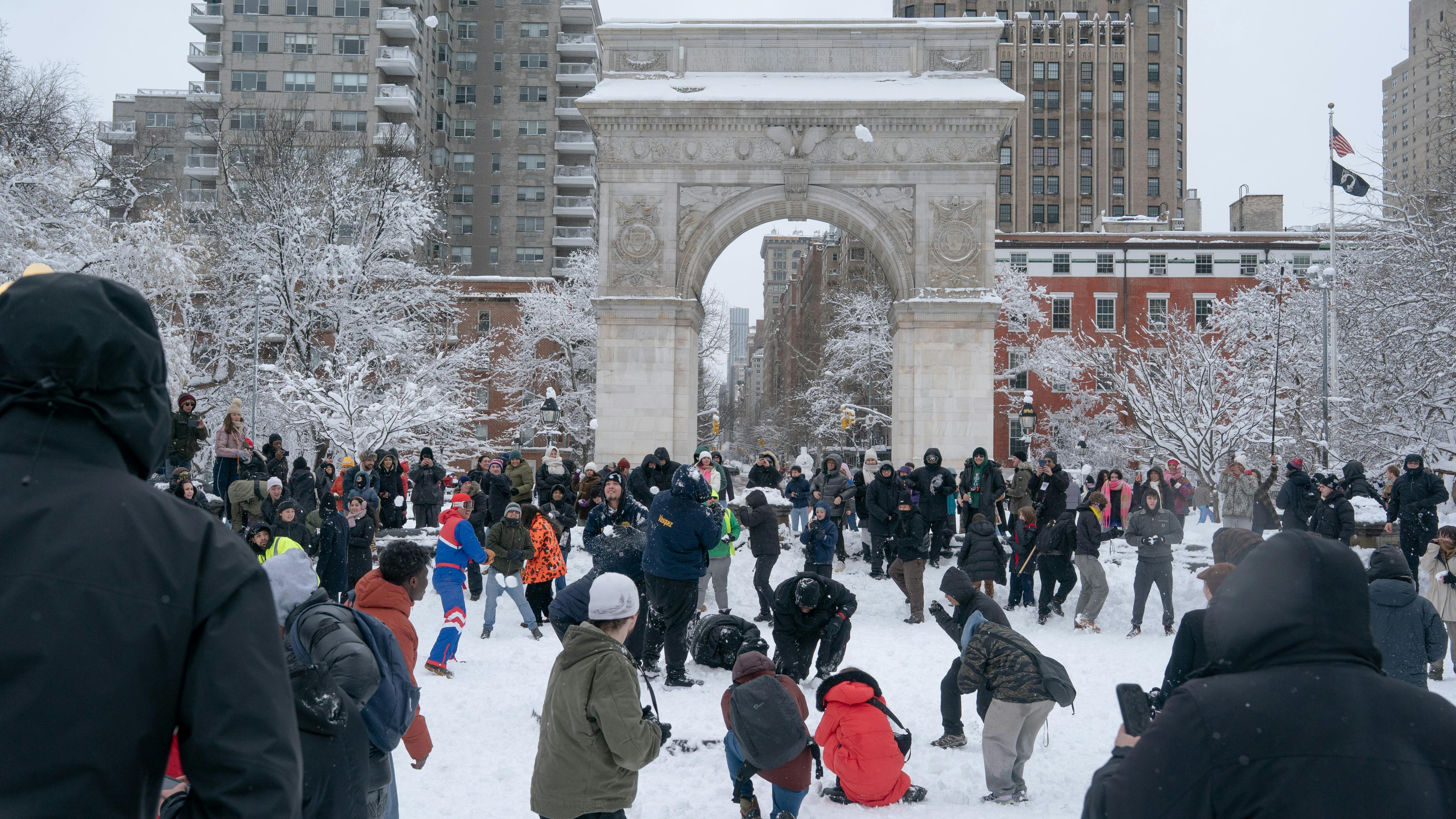 NYPD snowball attack.