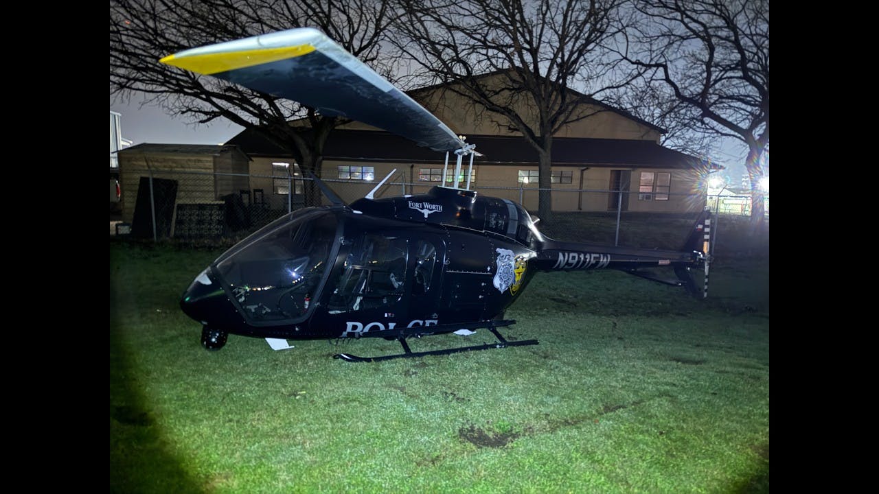 Fort Worth, TX, police helicotper makes emergency landing.
