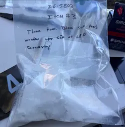 Bag of cocaine allegedly thrown at suspected drug dealer Bag of cocaine allegedly thrown at suspected drug dealer