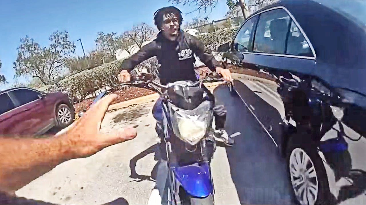 Motorcyclist Hits Officer Then Gets Tased While Fleeing