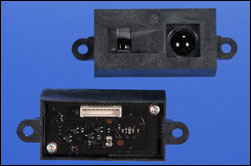 Sharp's newest sensors offer wide area triangulation using give beams for a 25-degree wide measuring angle.