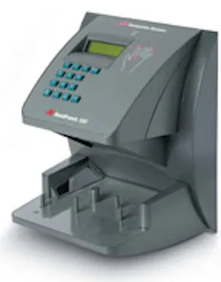 Recognition Systems' new biometric time-and-attendance terminal, the HandPunch 50E, uses hand geometry identification to eliminate buddy punches. Recognition Systems' new biometric time-and-attendance terminal, the HandPunch 50E, uses hand geometry identification to eliminate buddy punches.