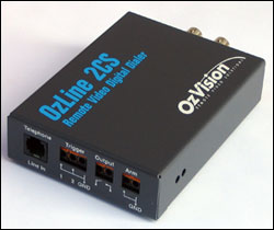 The OzLine 2CS dialer offers two alarm inputs and can transmit high-quality remote video images over telephone lines.