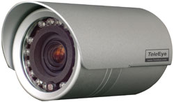 TeleEye makes nighttime visibility possible outdoors with its SF389 varifocal, auto-iris IR camera.