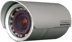 TeleEye makes nighttime visibility possible outdoors with its SF389 varifocal, auto-iris IR camera. TeleEye makes nighttime visibility possible outdoors with its SF389 varifocal, auto-iris IR camera.