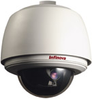 Infinova's analog PTZ domes -- both indoor and outdoor -- are now available in 12VDC versions for using with battery-powered systems, solar designs and other special-use applications.