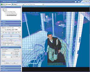 A screen capture shows the results of a marked area Smart Search in Milestone's XProtect Smart Client.