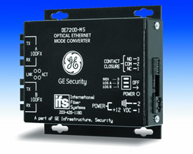 IFS/GE Security's DE7200 Ethernet Fiber Optic Transciever