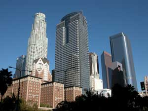 Los Angeles' tallest building, the U.S. Bank Center (left), was the target of a 2002 plot from Al Qaeda that was similar in design to the 2001 World Trade Centers attack.
