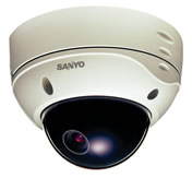 SANYO's VDC-DP7584 is being showcased at ISC West, featuring a vandal-resistant housing, high resolution, and new technology designed to keep the entire image in focus.