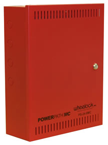Wheelock's PS-24-8MC (POWERPATH) 8 amp Power Supply Charger offers 8 amps of 24V filter, regulated and supervised power.