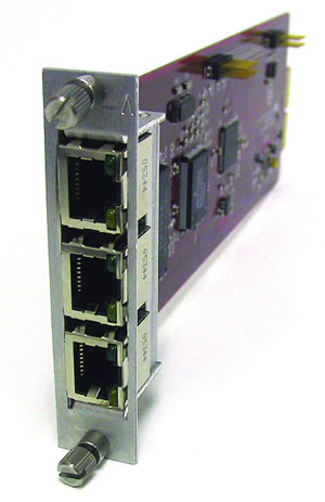 The A8911ETH Ethernet module provides Ethernet connectivity for Phoenix fiber optic transport system.