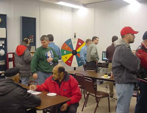 Security systems dealers enjoy an open house and product showcase at the new Cleveland facility for Security Products Company.