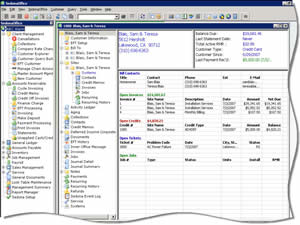 A screenshot of the new v5.0 of SedonaOffice shows the depth at which security companies can manage their accounts.