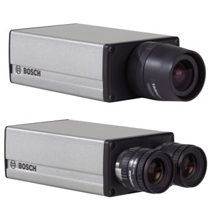 Bosch Security's new megapixel cameras provide high detail for video surveillance applications. The second camera pictured is Bosch's NWC-0900 day/night dual sensor camera, which has a 3.1 MP color camera for day use, and a 1.3 MP monochrome camera for ni