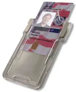 Brady People ID's Secure Badgeholder is designed to block card skimming. Brady People ID's Secure Badgeholder is designed to block card skimming.