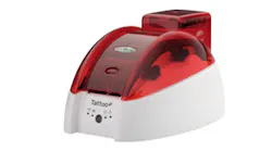 The Evolis Tattoo2 entry-level color card printer can be used for ID badges, loyalty cards and other custom jobs. The Evolis Tattoo2 entry-level color card printer can be used for ID badges, loyalty cards and other custom jobs.
