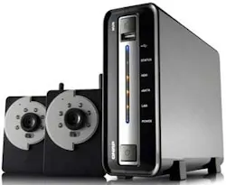 QNAP's NVR-101 along with two IP cameras QNAP's NVR-101 along with two IP cameras
