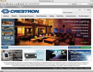 Crestron's redesigned Website.