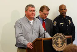 John Gant, General Manager for Carbide Industries, says the company takes responsibility for not getting the RCALL activated in the first 30 minutes of the explosion, in Louisville, Ky., Tuesday, March 22, 2011. John Gant, General Manager for Carbide Industries, says the company takes responsibility for not getting the RCALL activated in the first 30 minutes of the explosion, in Louisville, Ky., Tuesday, March 22, 2011.