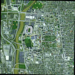 Ohio State University’s system sews images into a seamless panorama presented in a fish-eye view. Ohio State University’s system sews images into a seamless panorama presented in a fish-eye view.