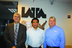 Avi Lupo, CEO of FST21 Americas; LATA's Al Ruiz, Network Architect/Senior Project Manager; and Patrick D. Anderson, P.G., Director of Transportation Programs and Department Manager at the Chicago offices where the systems integrator beta tested SafeRise. Avi Lupo, CEO of FST21 Americas; LATA's Al Ruiz, Network Architect/Senior Project Manager; and Patrick D. Anderson, P.G., Director of Transportation Programs and Department Manager at the Chicago offices where the systems integrator beta tested SafeRise.