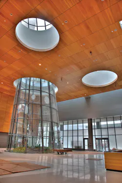 The atrium of the building was built for light-letting and also can convert into an emergency room in the event of a catastrophe. The atrium of the building was built for light-letting and also can convert into an emergency room in the event of a catastrophe.