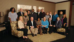Back row (left to right): Tearra Guice, Member Service representative; Tony Boudreau, vice president of Finance & Administration; Lisa Marsh, Finance manager; Laurie Knox, vice president of Marketing & Communications; Mike Hampton, Member Services manager; Merlin Guilbeau, executive director; Dan Richardson, Graphics & Web specialist Russell Fratus, Systems coordinator; Patricia Allen, National Training School manager; Kathy Acosta, office administrator; Michelle Whitaker, Events manager; and Jaclyn Sion, Business Development manager. Front row, seated: Amy Kirk, vice president of Membership & Chapter Relations; Bob Ogle, Communications specialist; Kiya McChristian, Member Service representative; Jan Fratus, Database specialist; Suzanne Cole, executive assistant; and Howard Sanders, senior vice president, Training & Certification. Back row (left to right): Tearra Guice, Member Service representative; Tony Boudreau, vice president of Finance & Administration; Lisa Marsh, Finance manager; Laurie Knox, vice president of Marketing & Communications; Mike Hampton, Member Services manager; Merlin Guilbeau, executive director; Dan Richardson, Graphics & Web specialist Russell Fratus, Systems coordinator; Patricia Allen, National Training School manager; Kathy Acosta, office administrator; Michelle Whitaker, Events manager; and Jaclyn Sion, Business Development manager. Front row, seated: Amy Kirk, vice president of Membership & Chapter Relations; Bob Ogle, Communications specialist; Kiya McChristian, Member Service representative; Jan Fratus, Database specialist; Suzanne Cole, executive assistant; and Howard Sanders, senior vice president, Training & Certification.