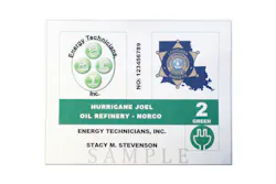 A sample of the Louisiana credential that would allow essential industry personnel into disaster areas previously limited to first responders. A sample of the Louisiana credential that would allow essential industry personnel into disaster areas previously limited to first responders.